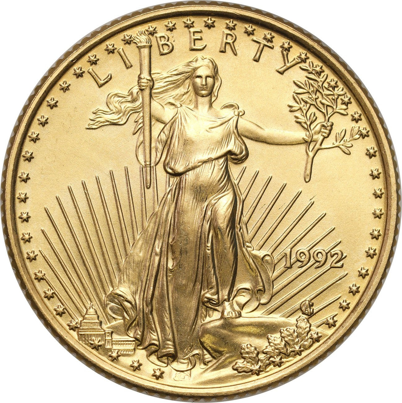 USA. Złote 10 $ dolarów 1992 Orzeł (Eagle) - 1/4 uncji złota